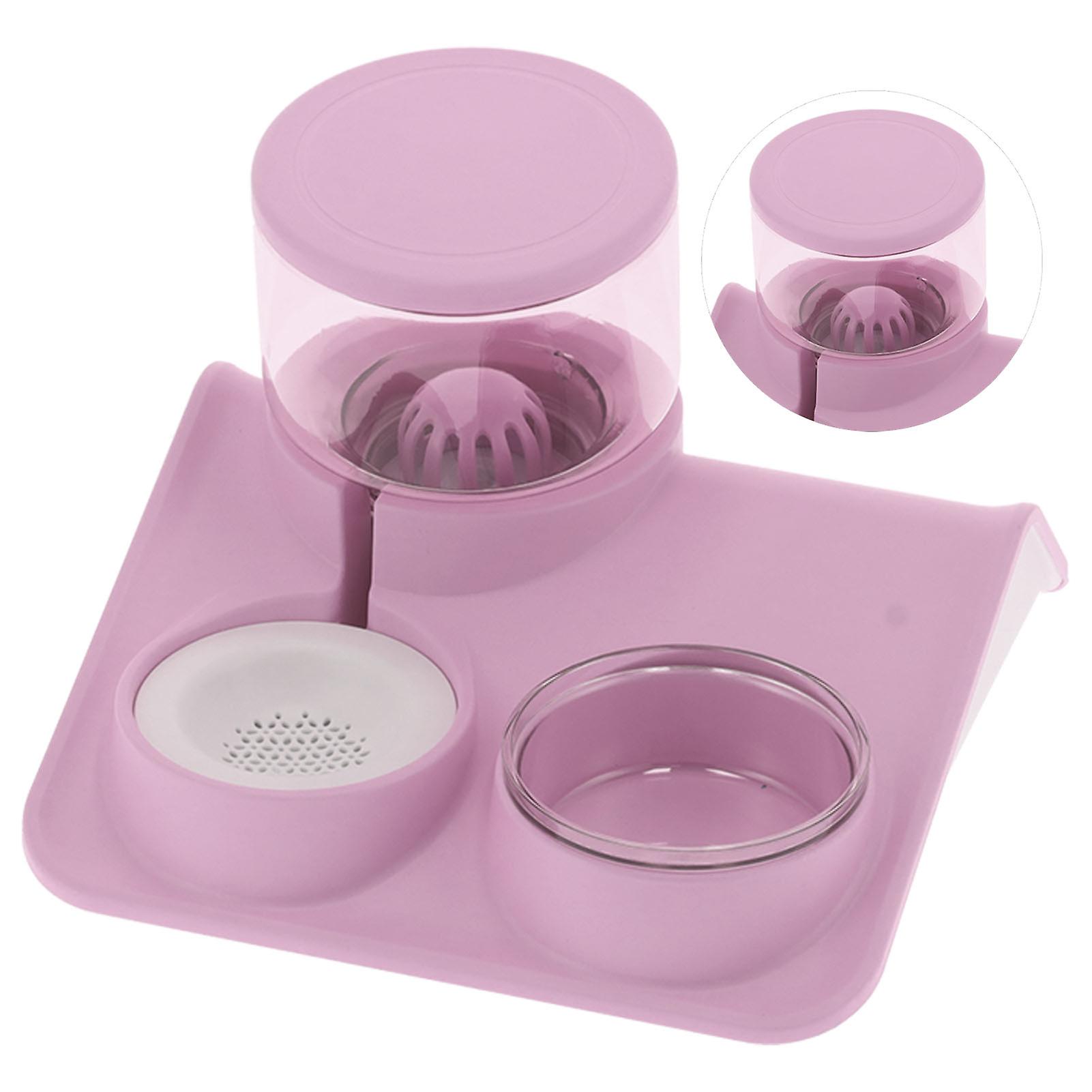 Pet Water Dispenser And Food Bowl Set Cat 1.8l Automatic Water Dispenser Food Feederpink