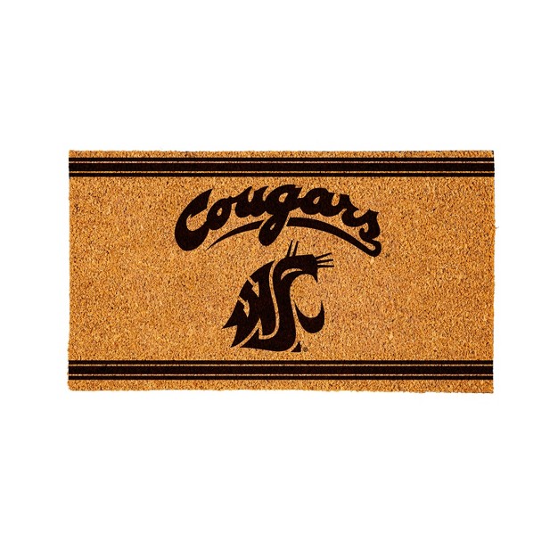 Evergreen Washington State University Logo Turf Mat Brown 28 X 16 Inches Indoor Outdoor Doormat