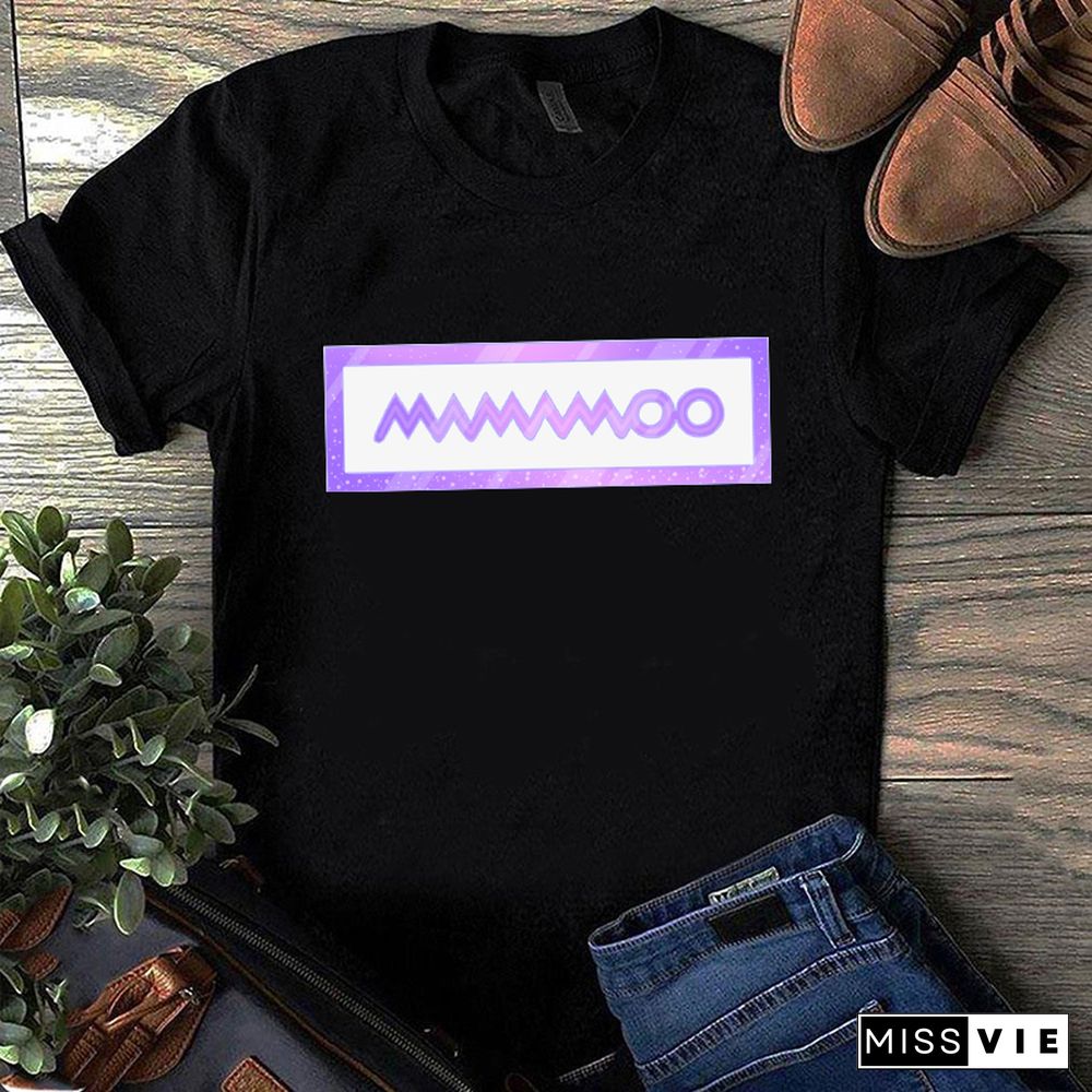 90S Summer Short-Sleeve Tee Shirt Mamamoo Kpop T Shirt Womens Clothing Harajuku Mamamoo Female Tops Tee Camiseta Mujer Tshirts