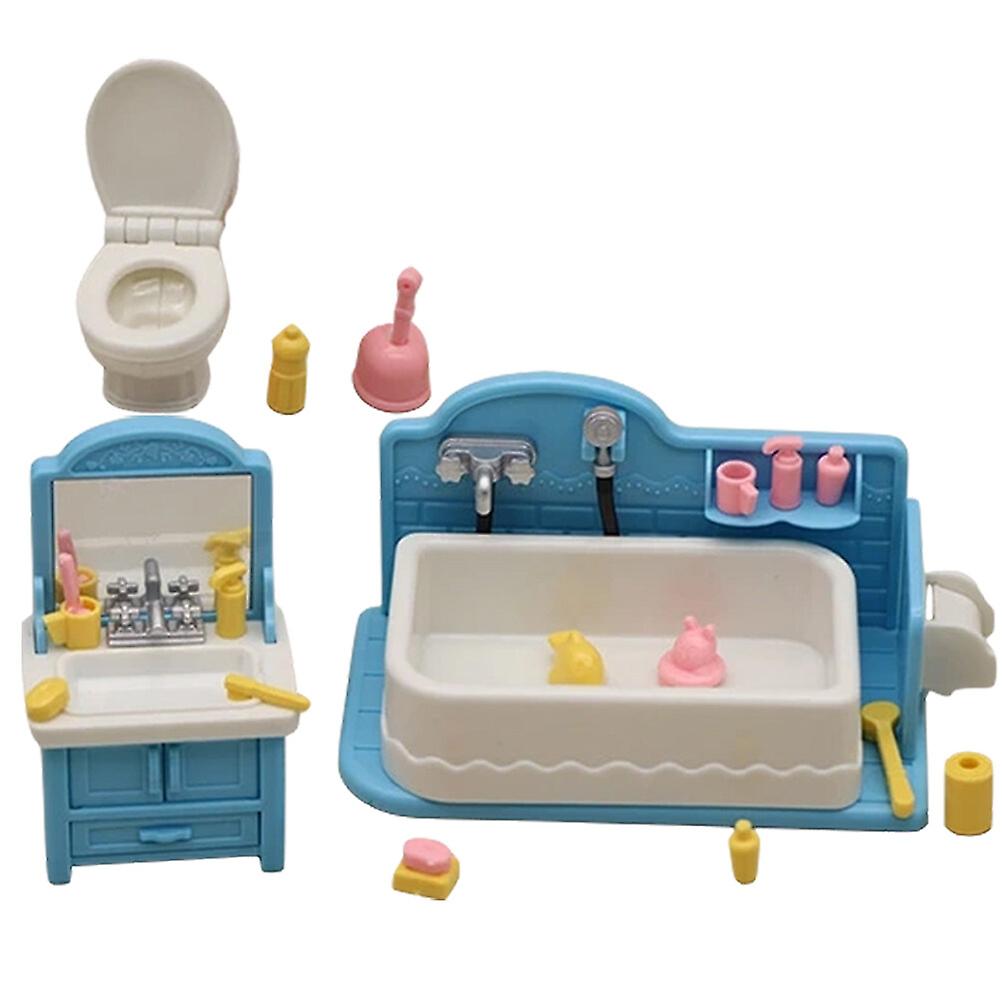 1 Set Mini Furniture Model Mini House Bathtub Toilet Mini Bathroom Accessory