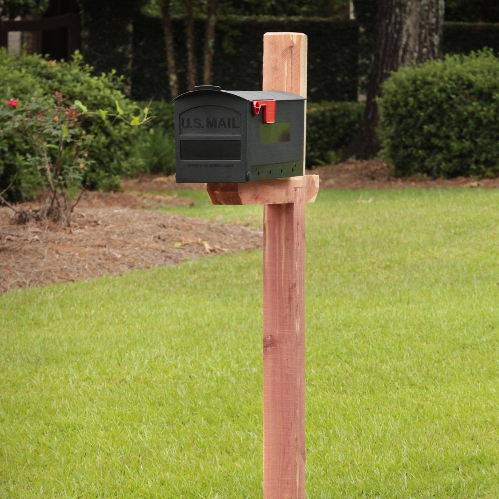 Architectural Mailboxes Patriot Black Medium Plastic Post Mount Mailbox GMB505BAM
