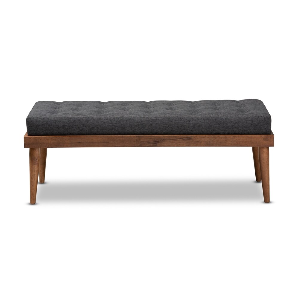 Carson Carrington Hjeltevad Mid century Fabric Bench