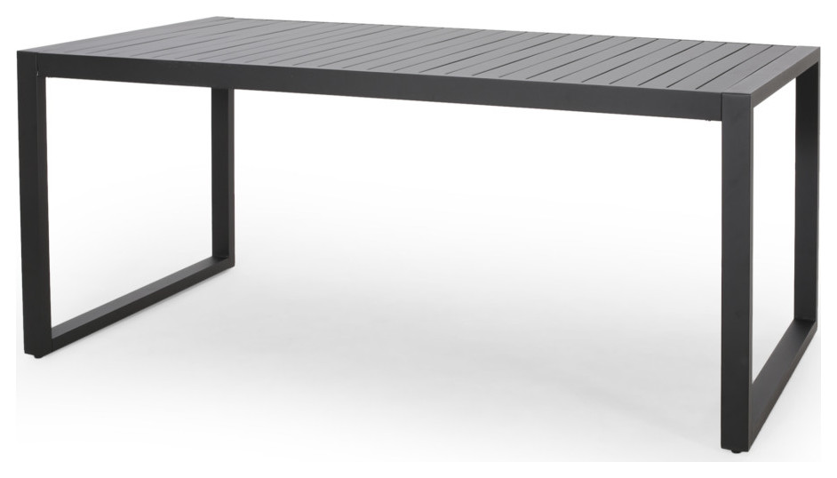 Edith Outdoor Aluminum Dining Table   Transitional   Outdoor Dining Tables   by GDFStudio  Houzz