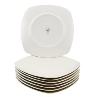 Gibson Zen Buffetware White Square Dinner Plates (Set of 8) 985100027M