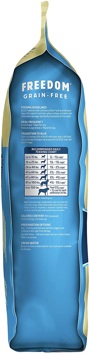 Blue Buffalo Freedom Grain Free Recipe for Dog， dog food， Chicken Recipe， 11 lb