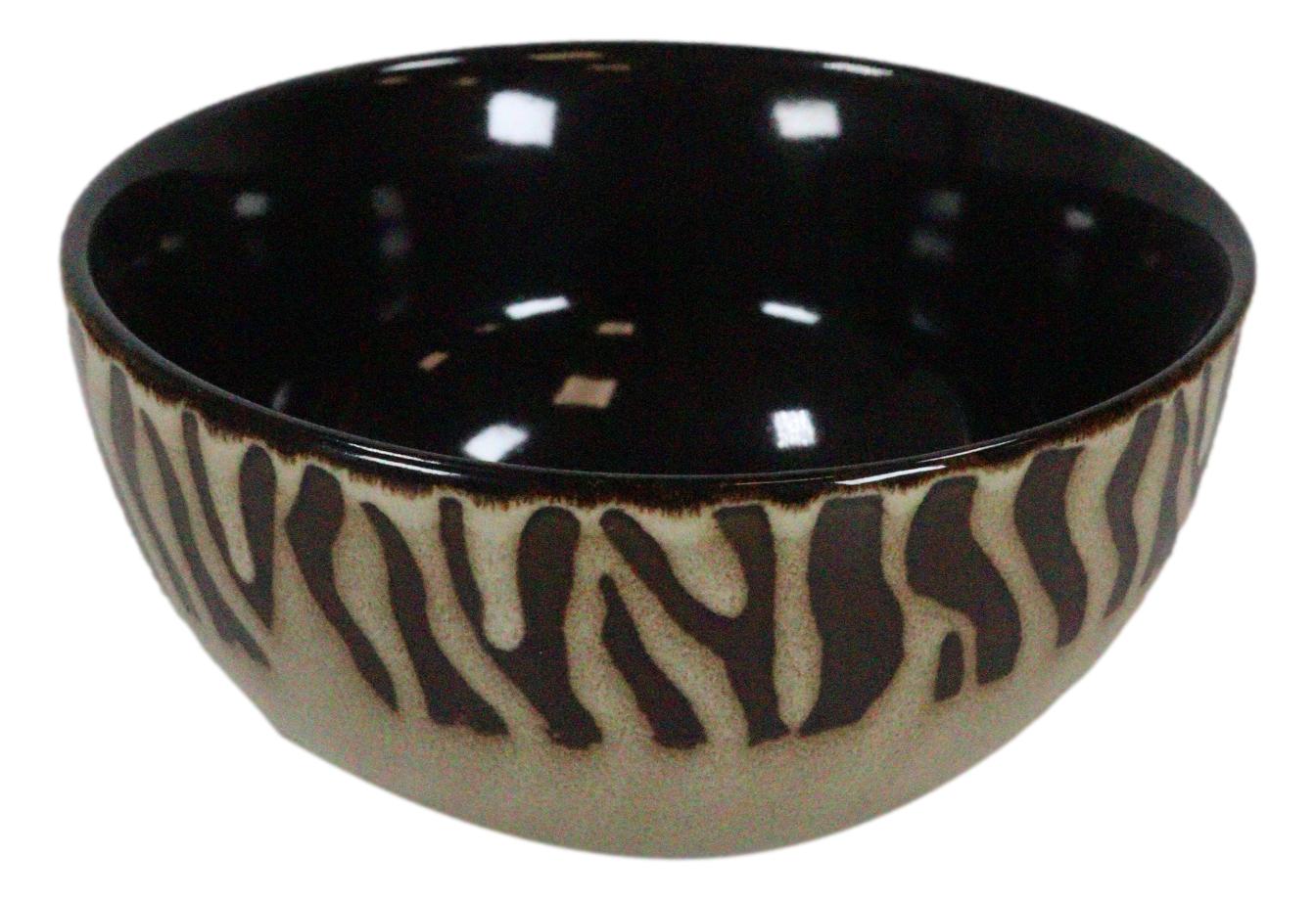 Pack Of 2 Safari Savanna Zebra Horse Print Abstract Soup Cereal Bowls 18oz