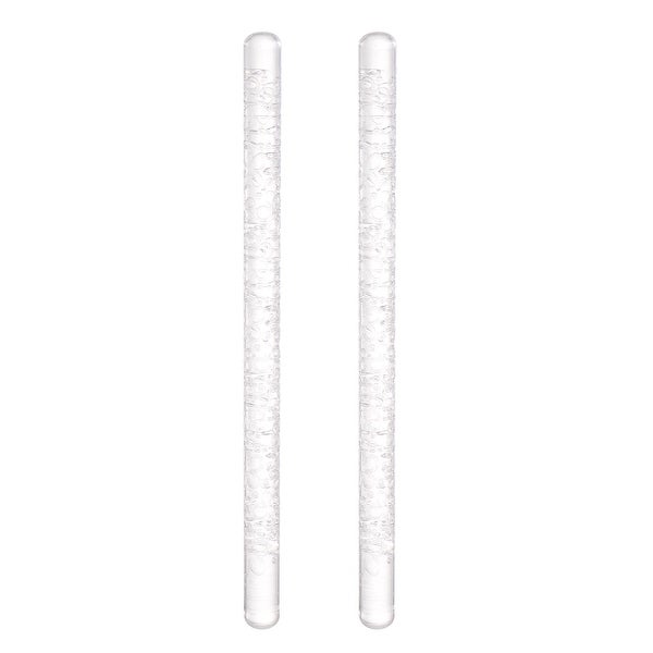 2pcs Acrylic Embossed Rolling Pin 16cm x 1cm Petal Pattern - Transparent