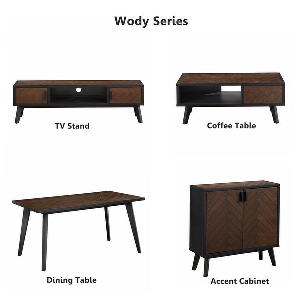 Wody Solid Wood 2-door Accent Cabinet Storage Entry Coffee Table Sideboard Kitchen Buffets Chest - L 34 in * W 12 in * H 34 in