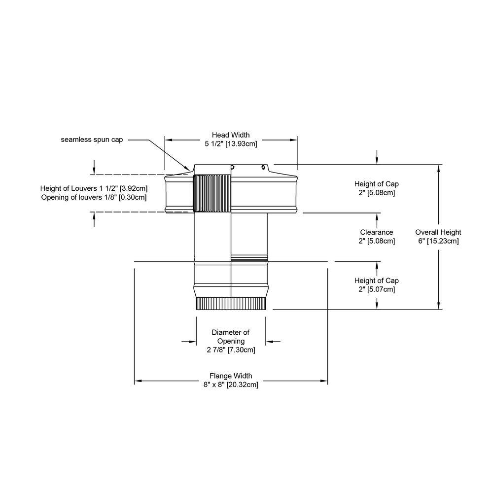 Active Ventilation 3 in. Dia Aluminium Round Back Roof Jack with 2 in. Collar and 2 in. Tail Pipe RBV-3-C2-TP