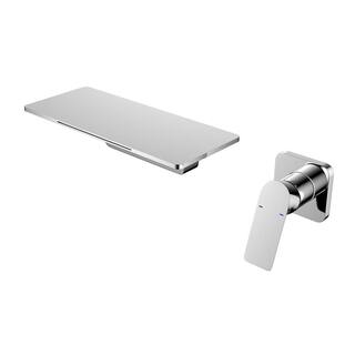 matrix decor Single Handle Widespread Wall Mounted Bathroom Faucet with Shelf Function in Brushed Nickel MD-AL127888NC