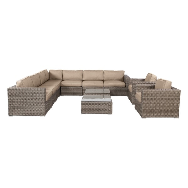 11 Piece Sectional Set with Cushions