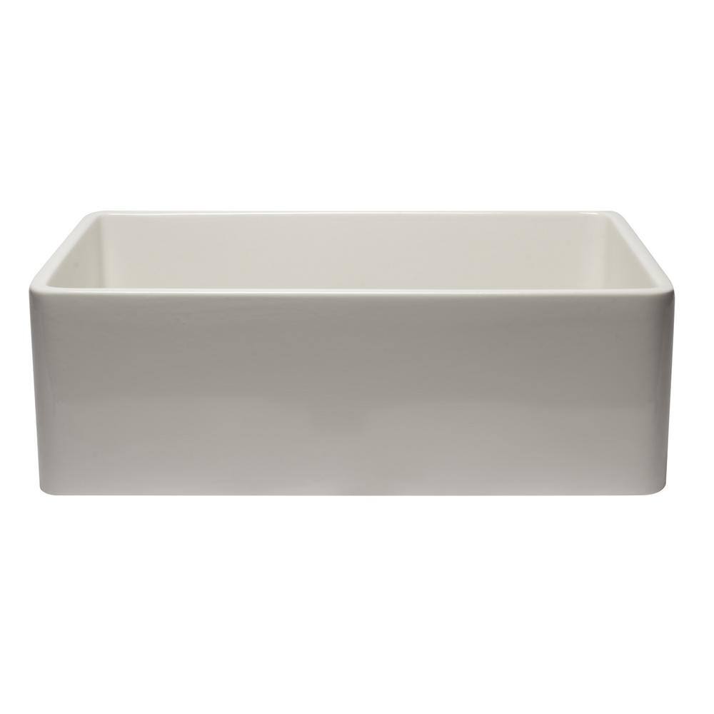 ALFI BRAND AB3020SB-B Farmhouse Fireclay 29.75 in. Single Bowl Kitchen Sink in Biscuit AB3020SB-B