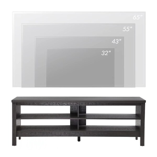 LED TV Stand for 65-75 Inch TV， TV Console with Warm White LED Light