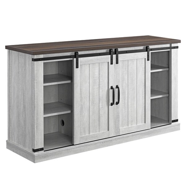 Rustic 54 Inch TV Stand with Barn Door - Fits up to 65 Inch TVs