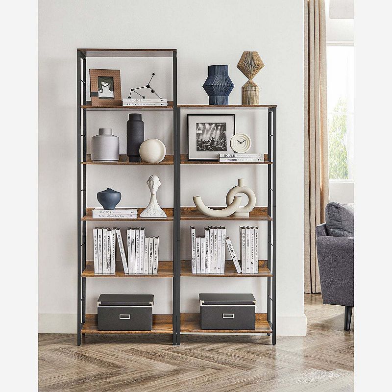 BreeBe 6-Tier Industrial Bookshelf