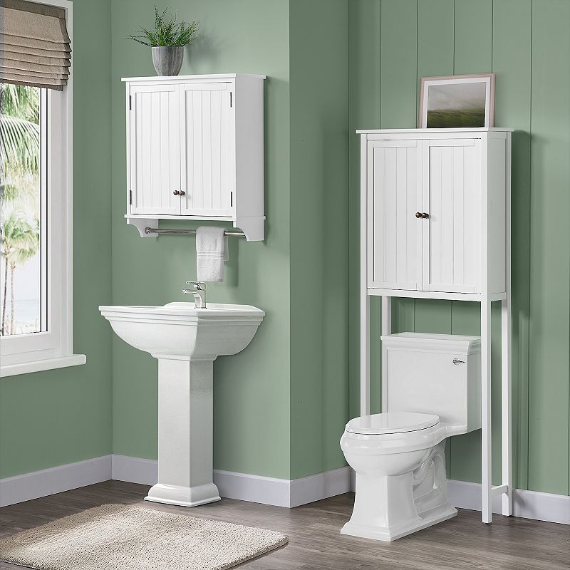 Bolton Dover Over Toilet Hutch with 2 Doors and Towel Rod