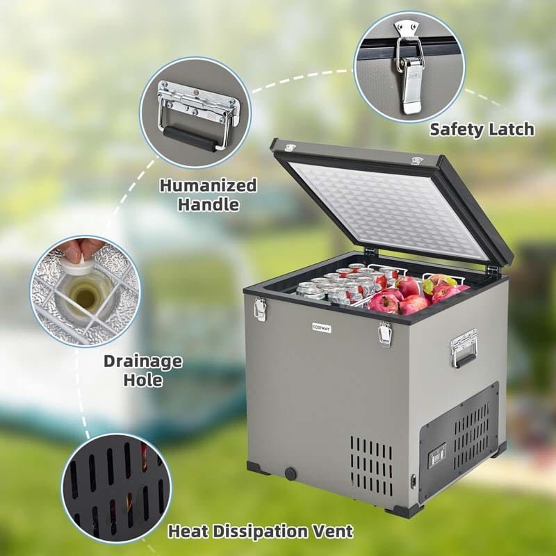 68 Quart Portable Car Refrigerator Fridge Cooler Chest Freezer with DC & AC Adapter