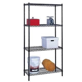 Storage Concepts Black 4-Tier Steel Wire Shelving Unit (48 in. W x 72 in. H x 24 in. D) WBS4-2448-74