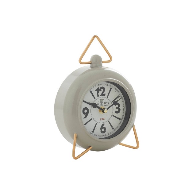 Metal Clock With Gold Accents Gray Olivia amp May