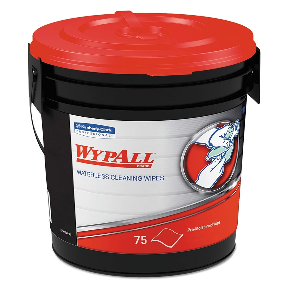 Bucket of 75 Waterless Industrial Cleaning Wipes