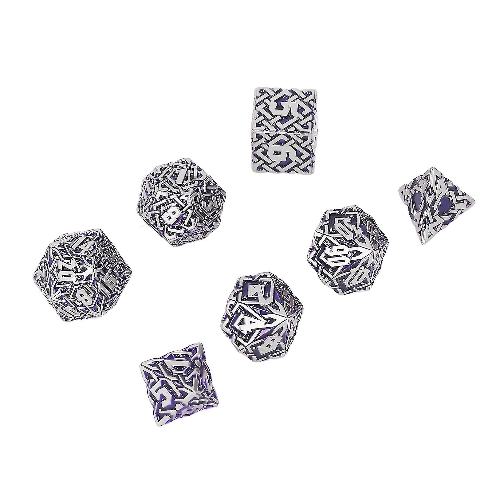 7pcs Funny Polyhedral Dice Adult Holiday Party Tabletop Game Metal Dice Props for Role Playing Game