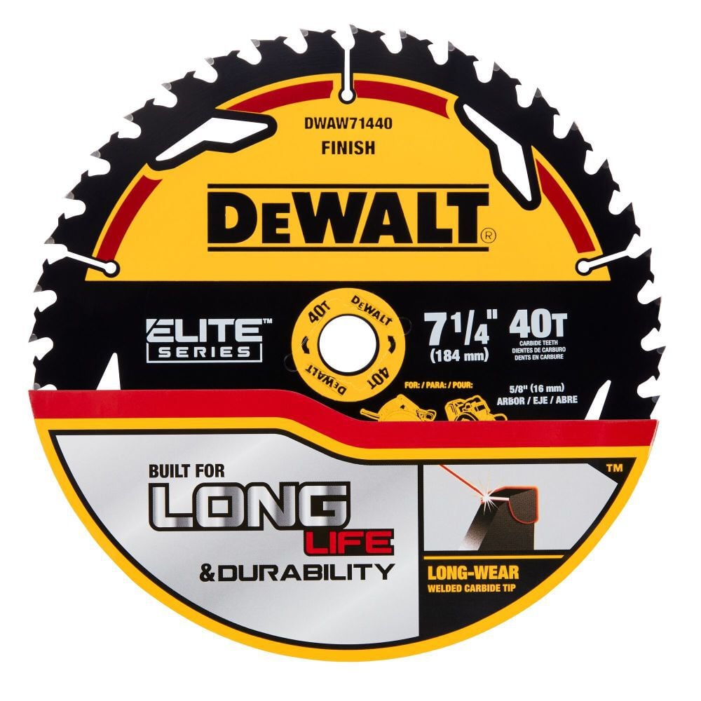 DEWALT Elite Series Blister Circular Saw Blade 7 1/4