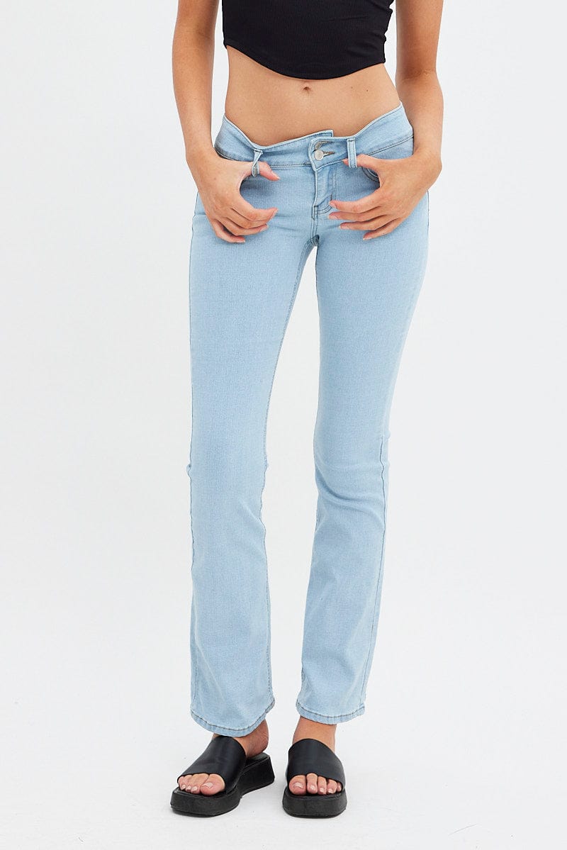 Denim Flare Jeans Low Waist