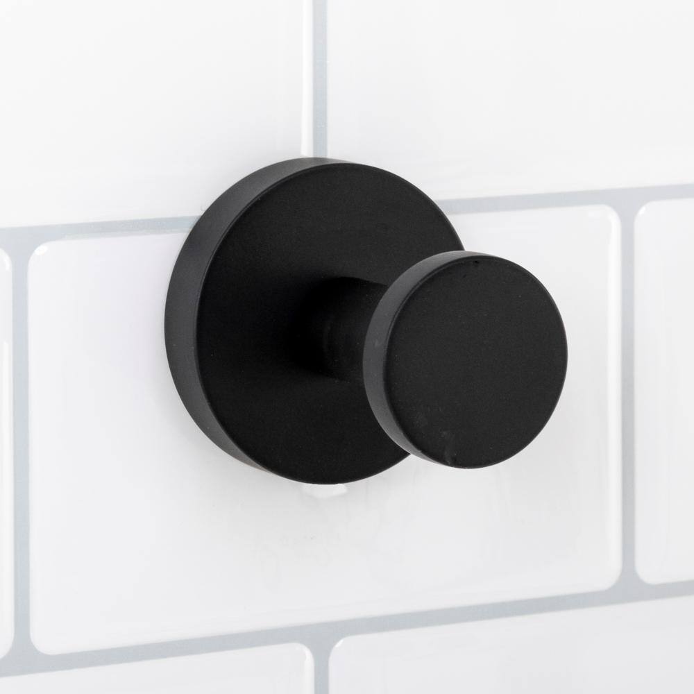 Italia Florence Knob Robe Hook in Matte Black FL9314