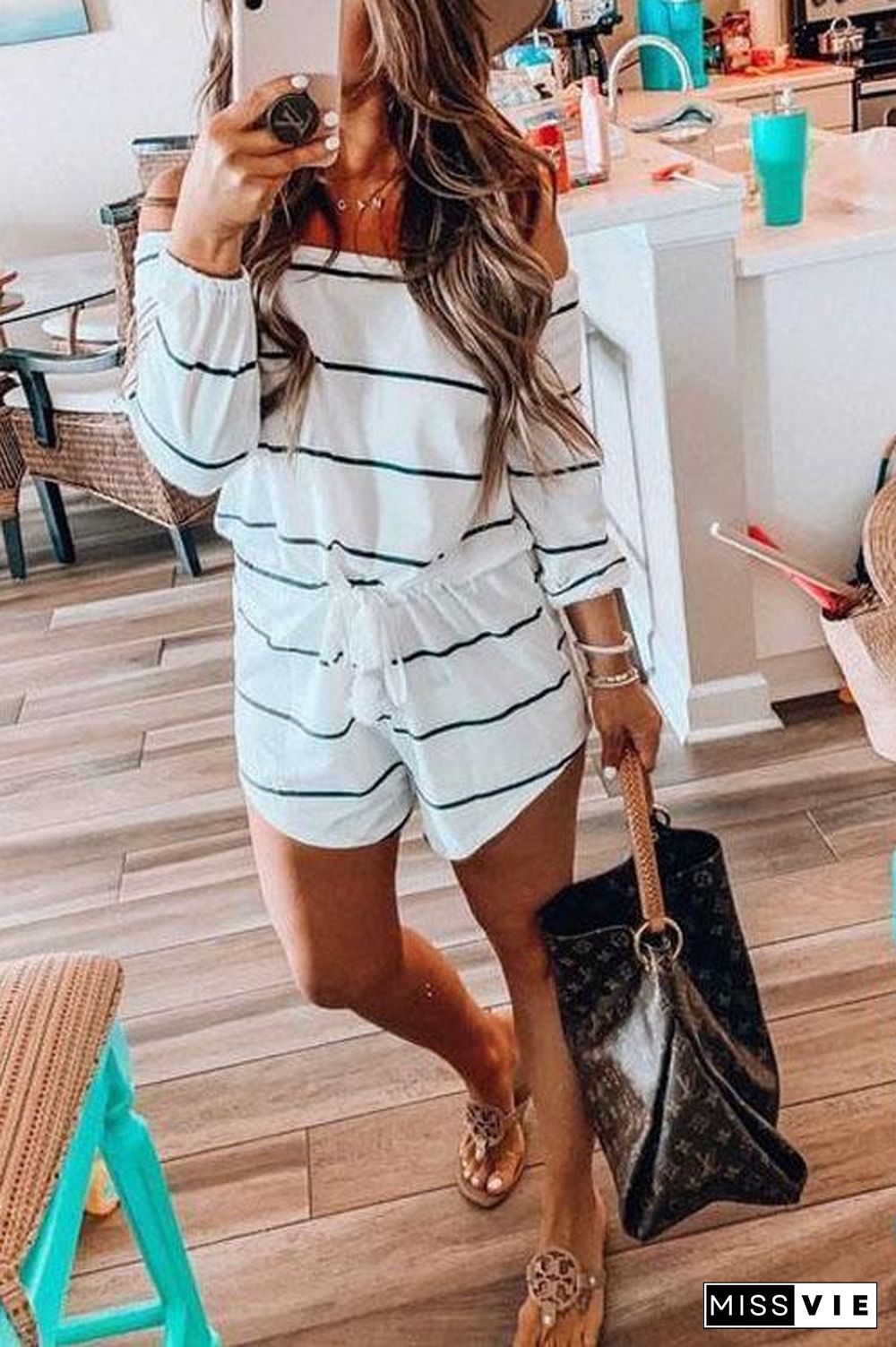 Striped One-Piece Romper