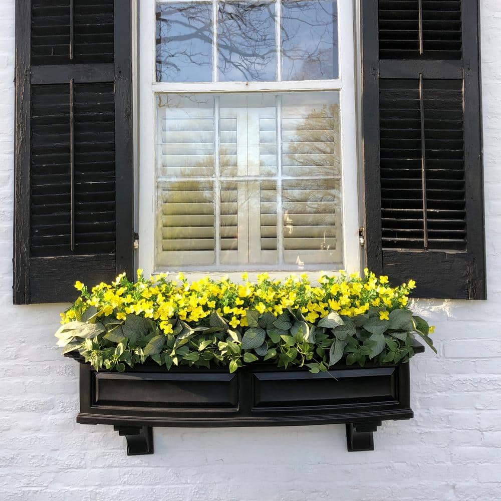 Mayne Nantucket 48 in. x 11.5 in. Self-Watering Black Polyethylene Window Box 4831-B