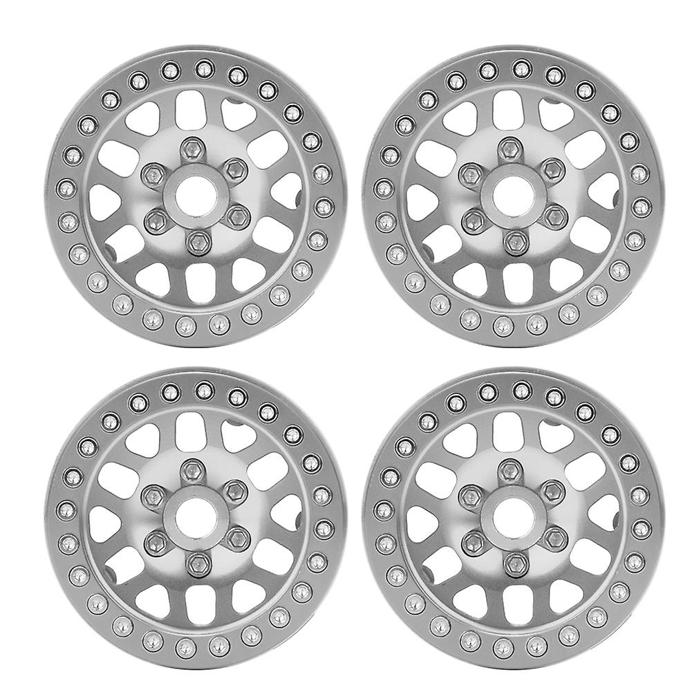 4pcs 1.9in Aluminum Alloy Wheel Hub Accessory Parts Fit For D90 Trx4 1/10 Rc Carsilver