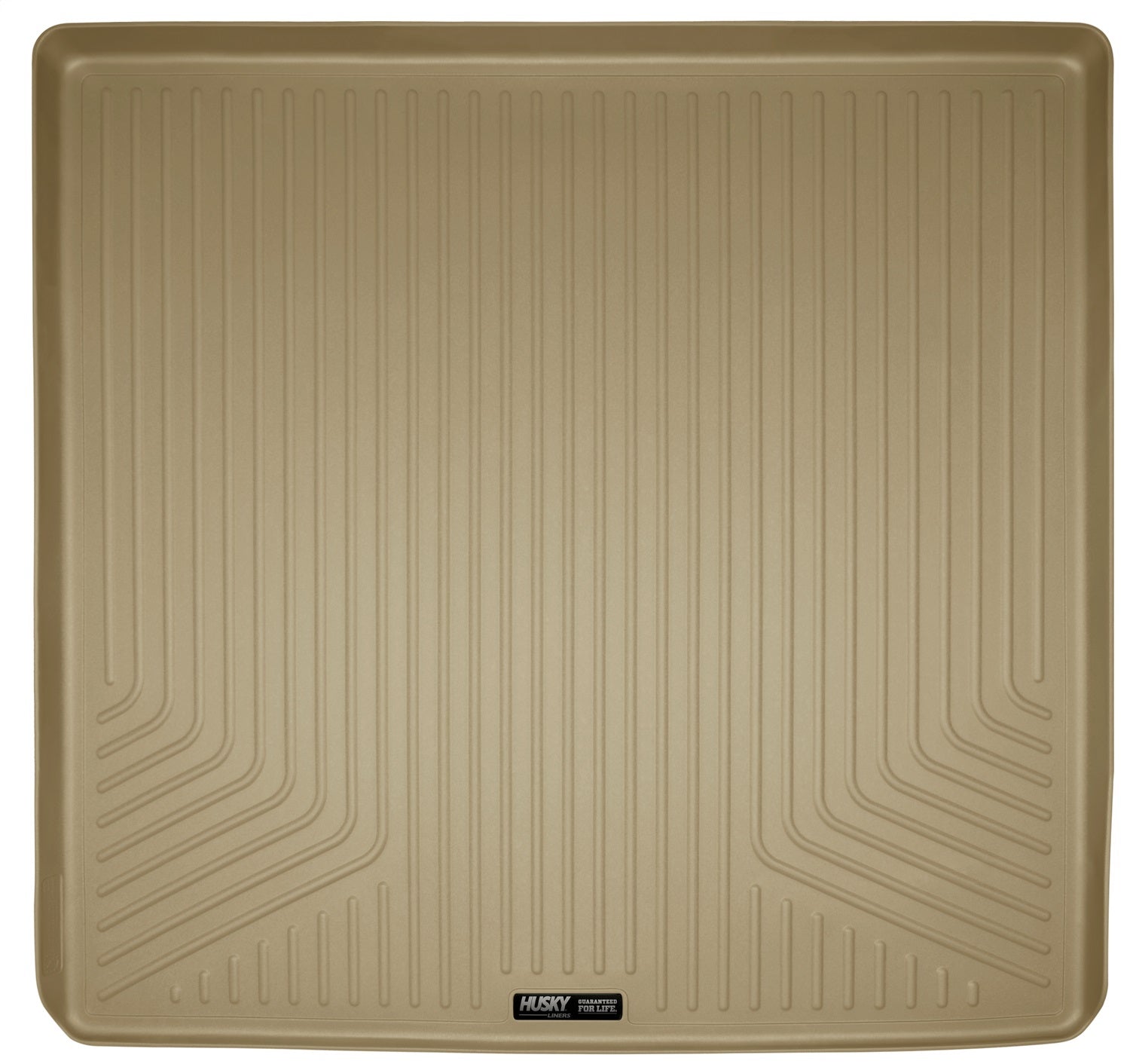 Husky Liners Weatherbeater Series Cargo Liner Behind 2nd Seat Tan Fits 15-20 Cadillac Escalade/Chevrolet Tahoe/GMC Yukon; fits to back of 2nd row over folded flat 3rd row seats