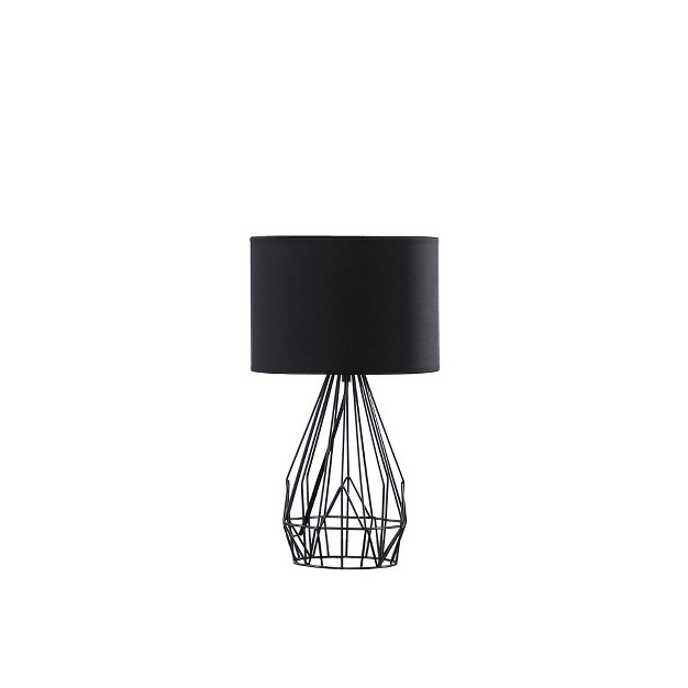 Industrial Farm Metal Cage Table Lamp Black Ore International