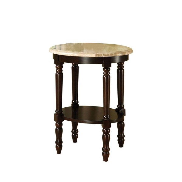 Wooden Oval End Table in Dark Cherry