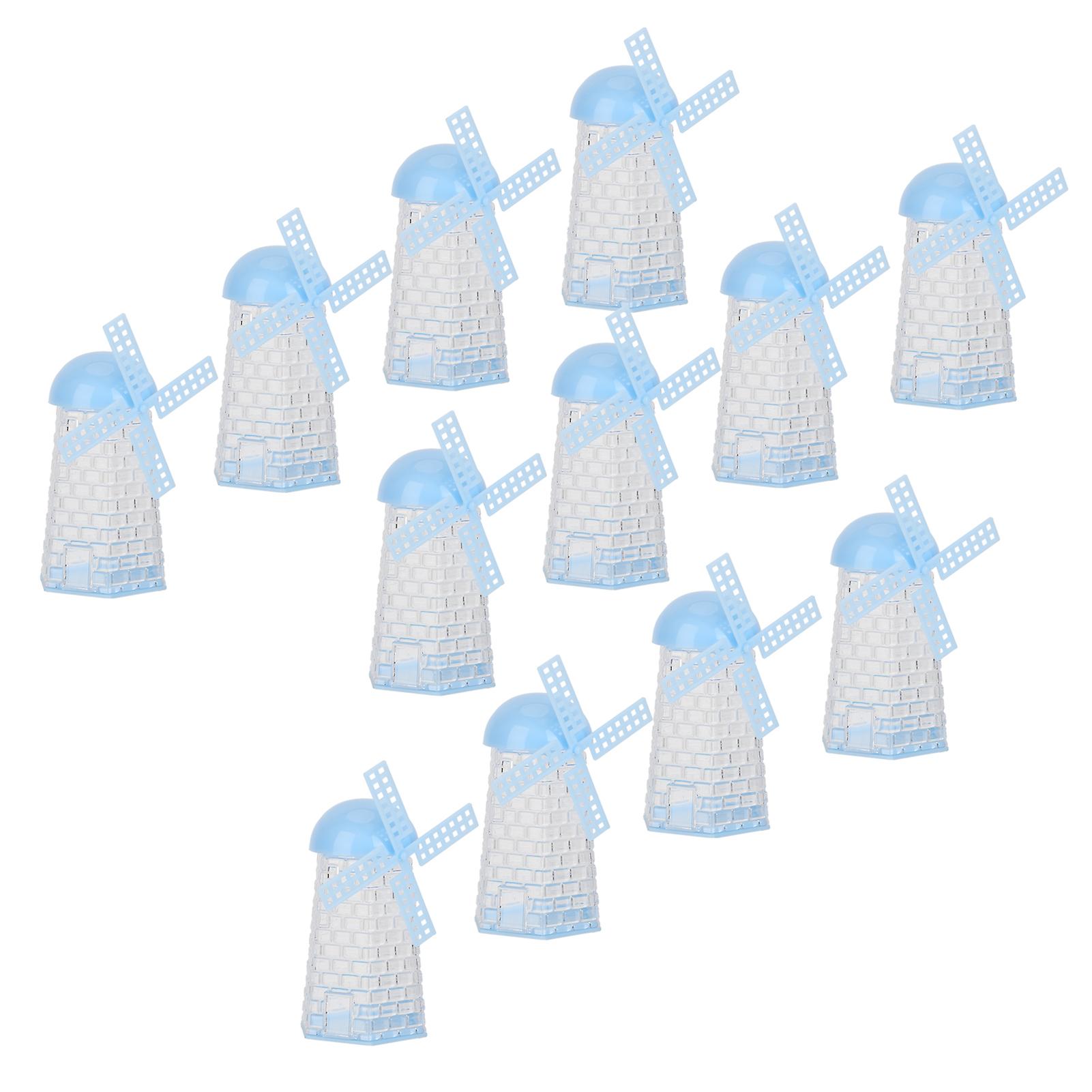 12pcs Windmill Shaped Candy Box Plastic Candy Case Container For Wedding Favor Baby Shower Decor