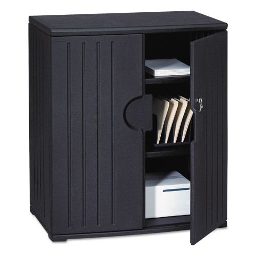 Iceberg Rough n Ready Storage Cabinet， Two-Shelf， 36w x 22d x 46h， Black (92561)