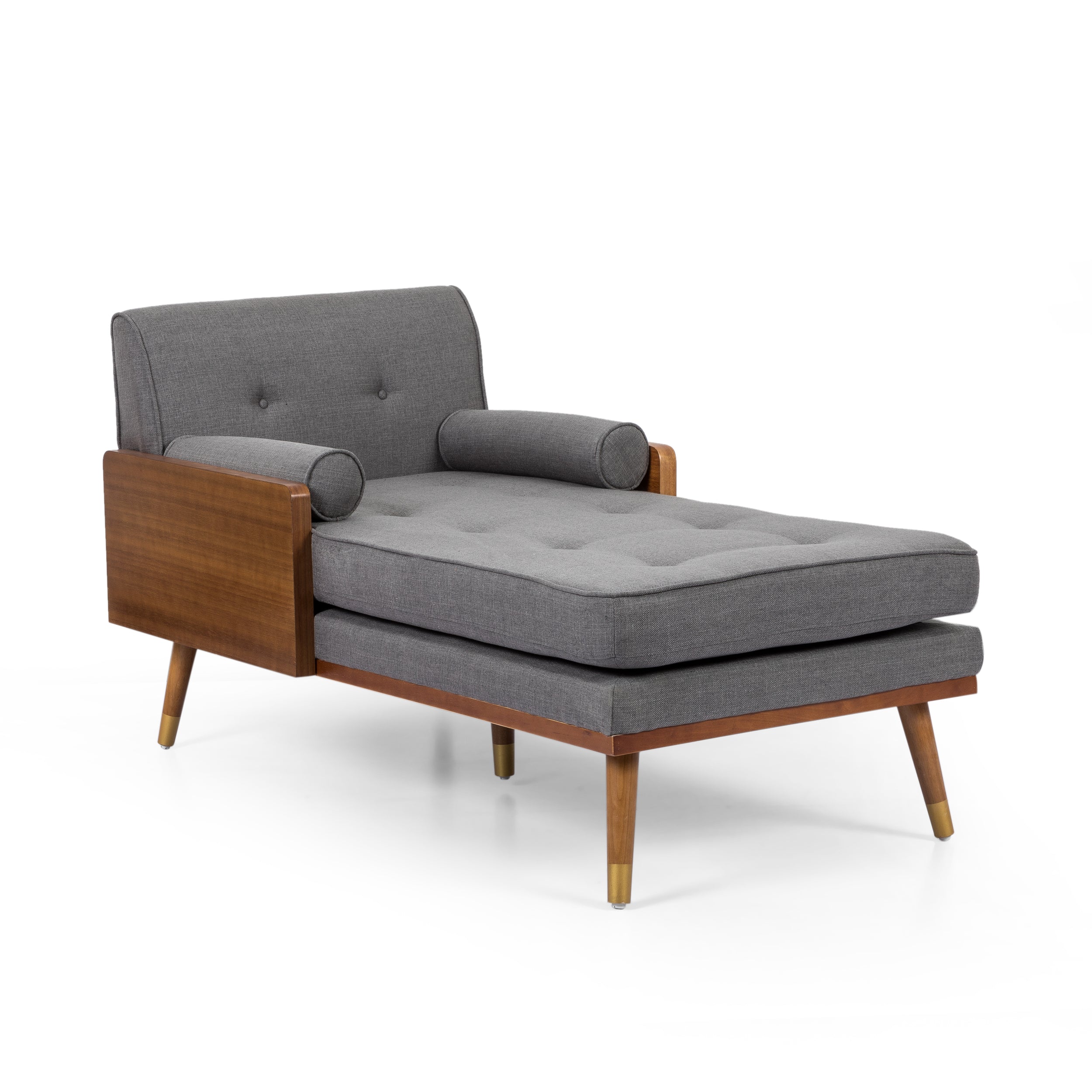 Pareesa Mid-Century Modern Fabric Chaise Lounge