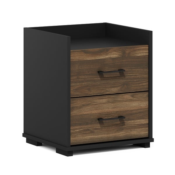 Furinno Tidur Modern Bedroom Bedside Tables Handle 2-Drawer Chest Nightstand - - 37245987