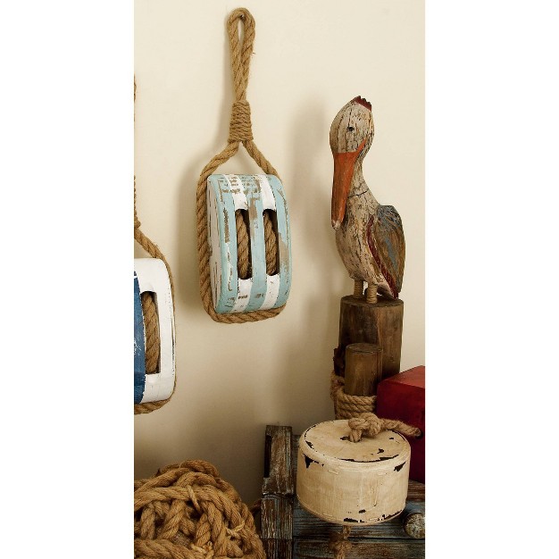 Wood Sail Boat Pulley Wall Decor Blue Olivia amp May