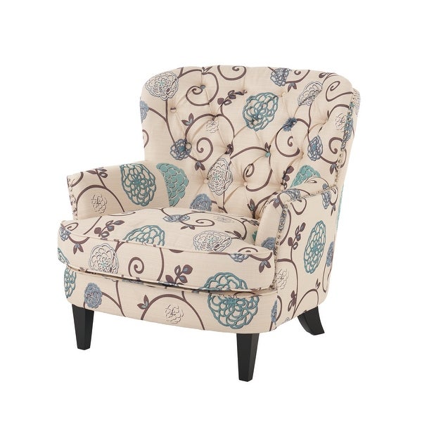 Tafton Floral Fabric Club Chair by Christopher Knight Home