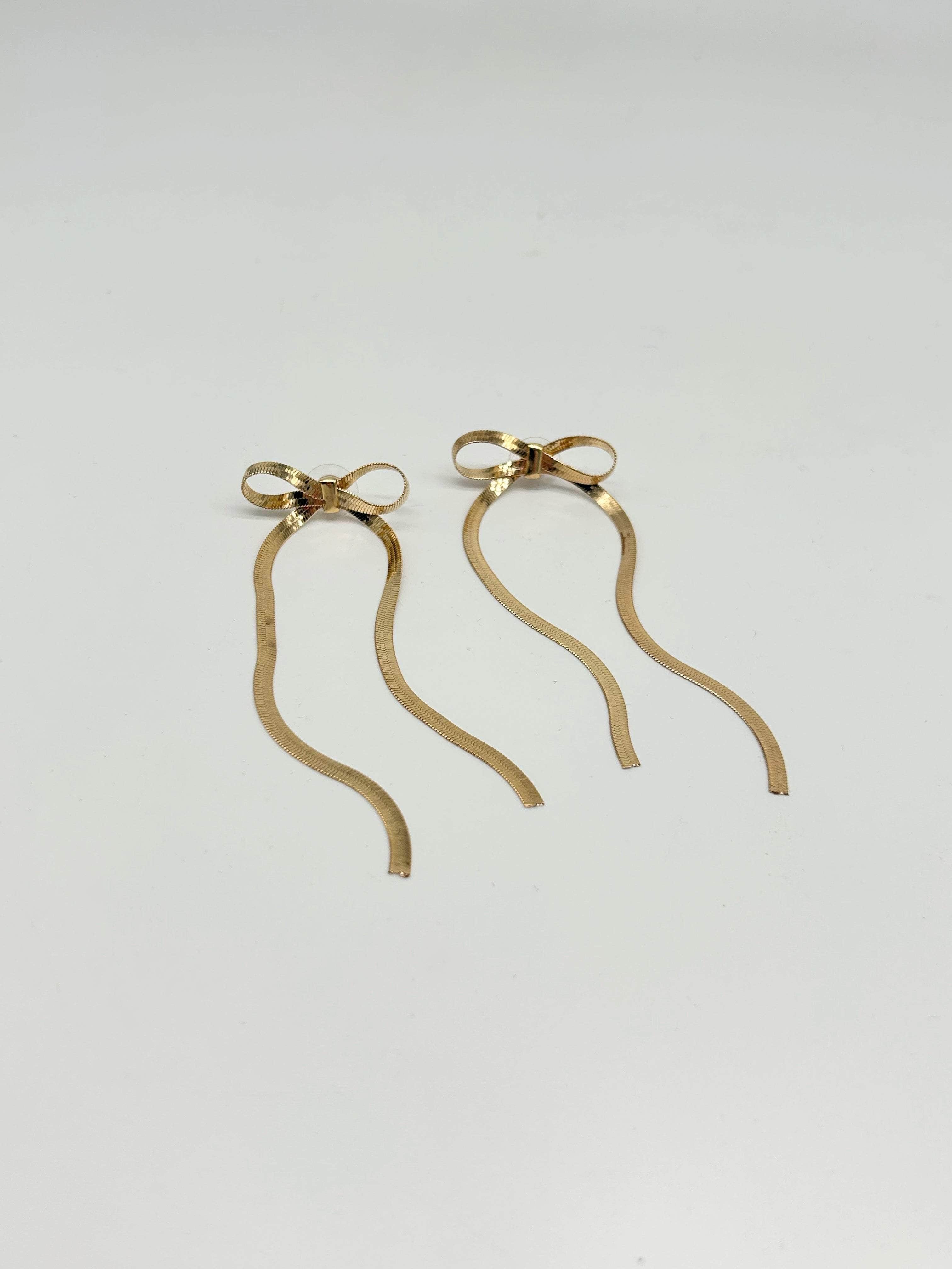 Gold Ribbon Earrings