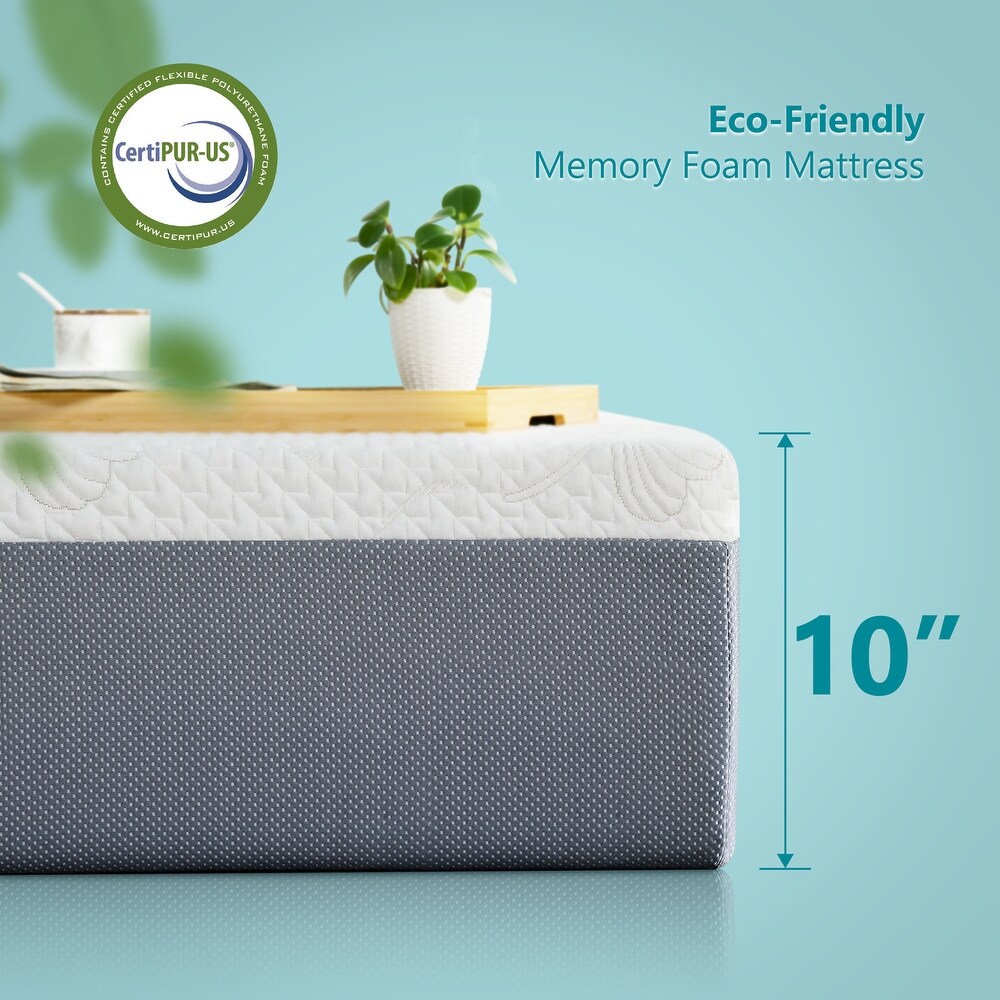 Sleeplanner 10 inch Comfort Gel Memory Foam Mattress  Gray