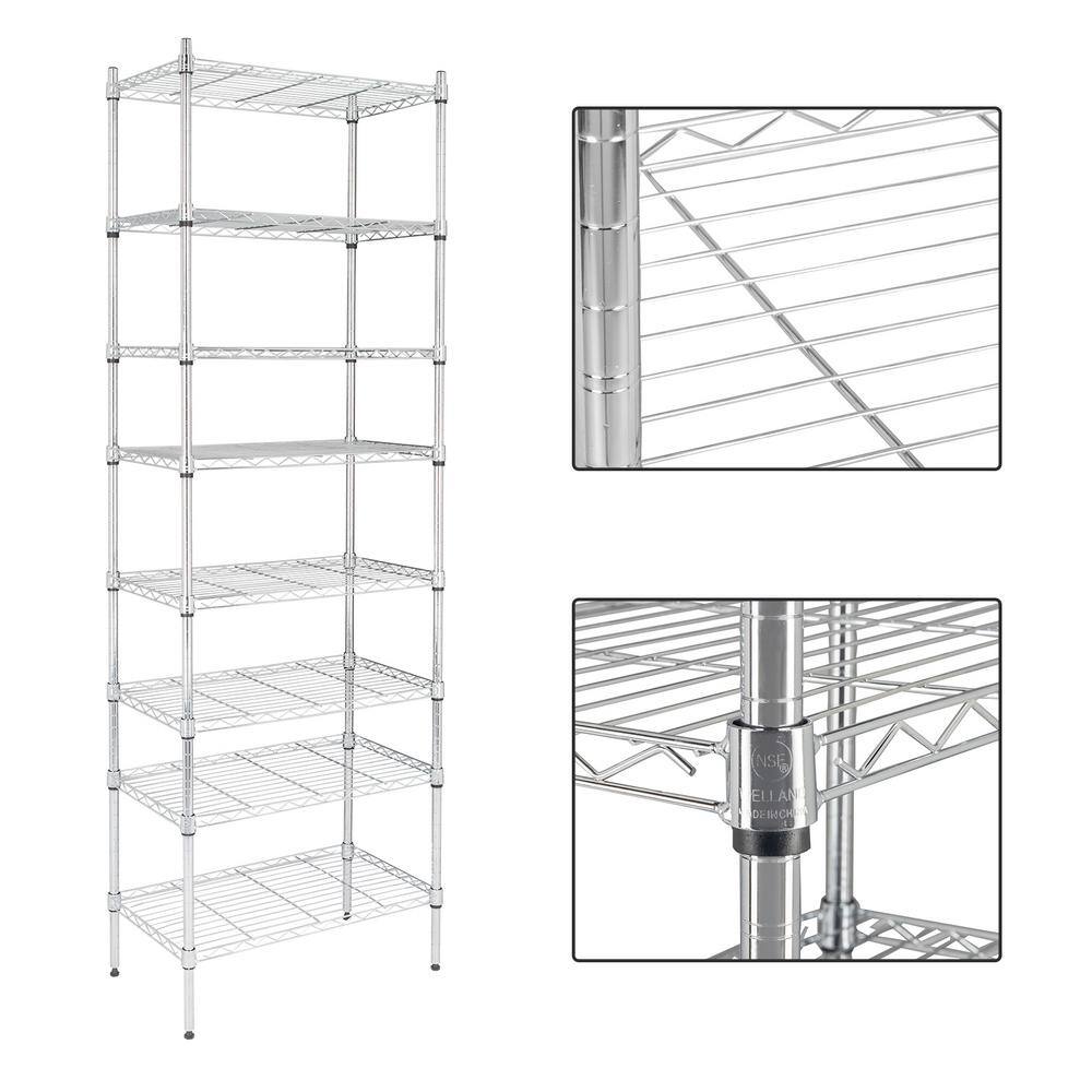 Karl home Modern Silver Wire Shelf (70.87 in. H x 13.78 in. W) 302544771393