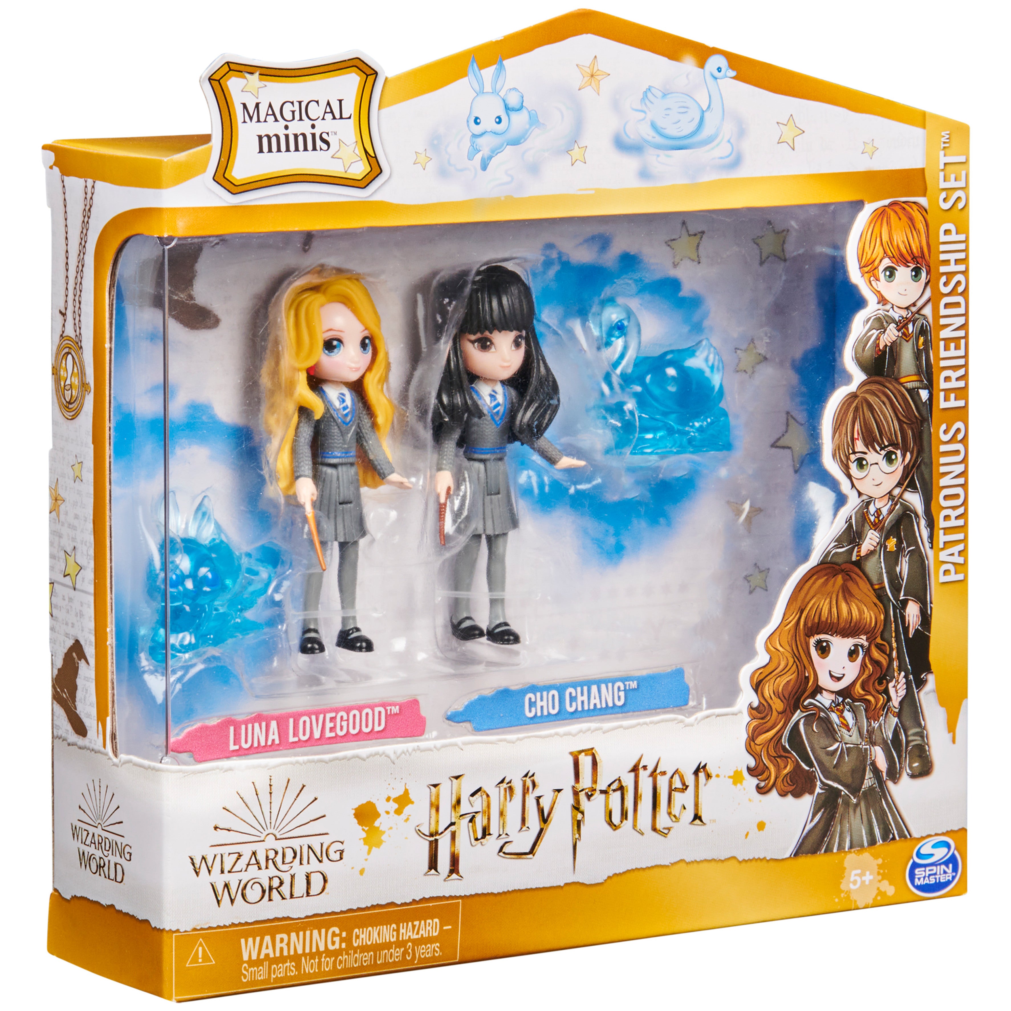 Wizarding World Harry Potter， Magical Minis Luna Lovegood and Cho Chang Patronus Friendship Set with 2 Creatures， Kids Toys for Ages 5 and up