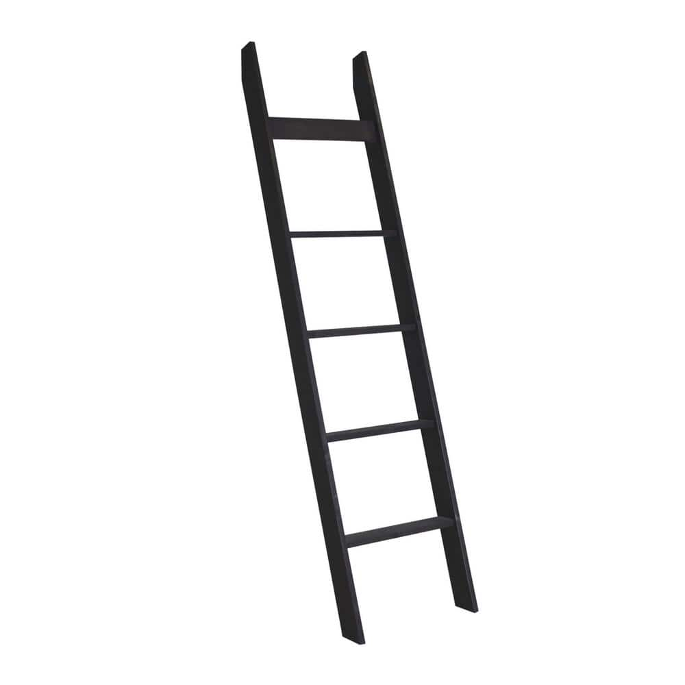 72 in. Black Farmhouse Blanket Ladder BL01-6FT-BK