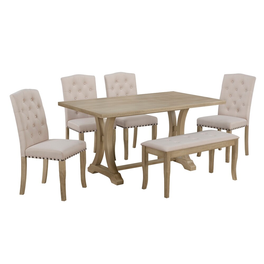 Classic Farmhouse 6 Piece Dining Set with 60\