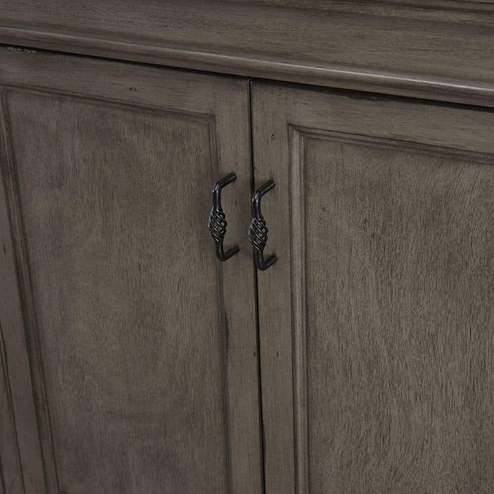 Home Decorators Collection Naples 36 in W Bath Vanity Cabinet Only in Distressed Grey with Left Hand Drawers