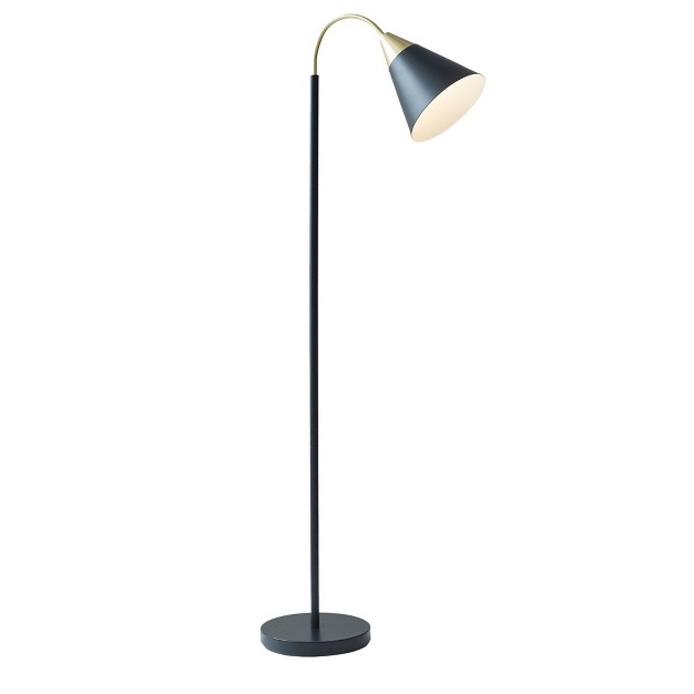 Beacon Arched Floor Lamp Matte Black Ink ivy