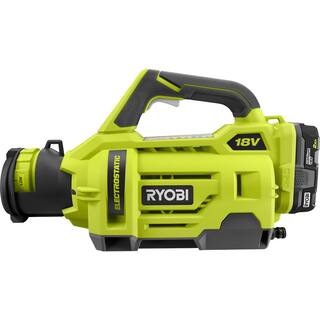 RYOBI ONE+ 18V Cordless Electrostatic 1 Gal. Sprayer w Extra LowMediumHigh Nozzles (2) 2.0 Ah Batteries and (1) Charger P2870-A12