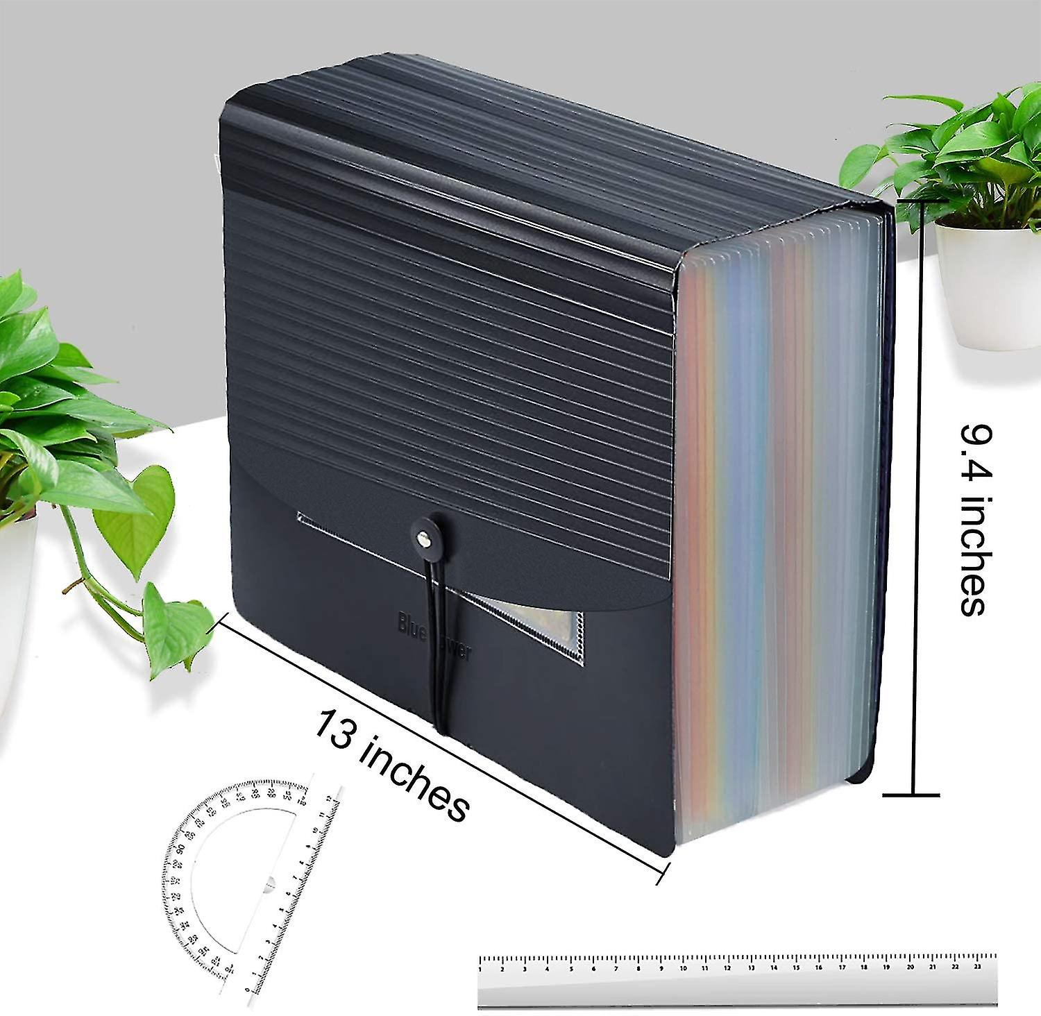 24 Pockets Expanding File Folder With Expandable Flap，portable/standing Plastic Filing Folder